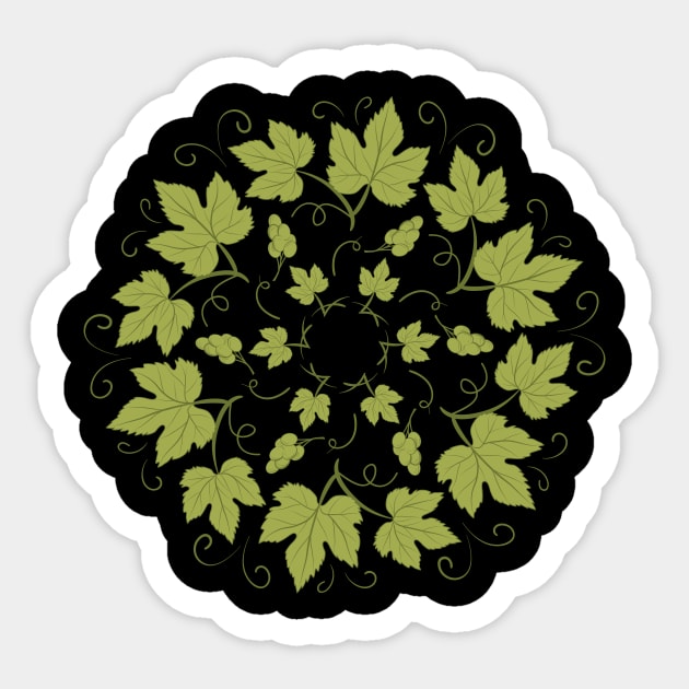 Green Grapes Monogram Sticker by SWON Design